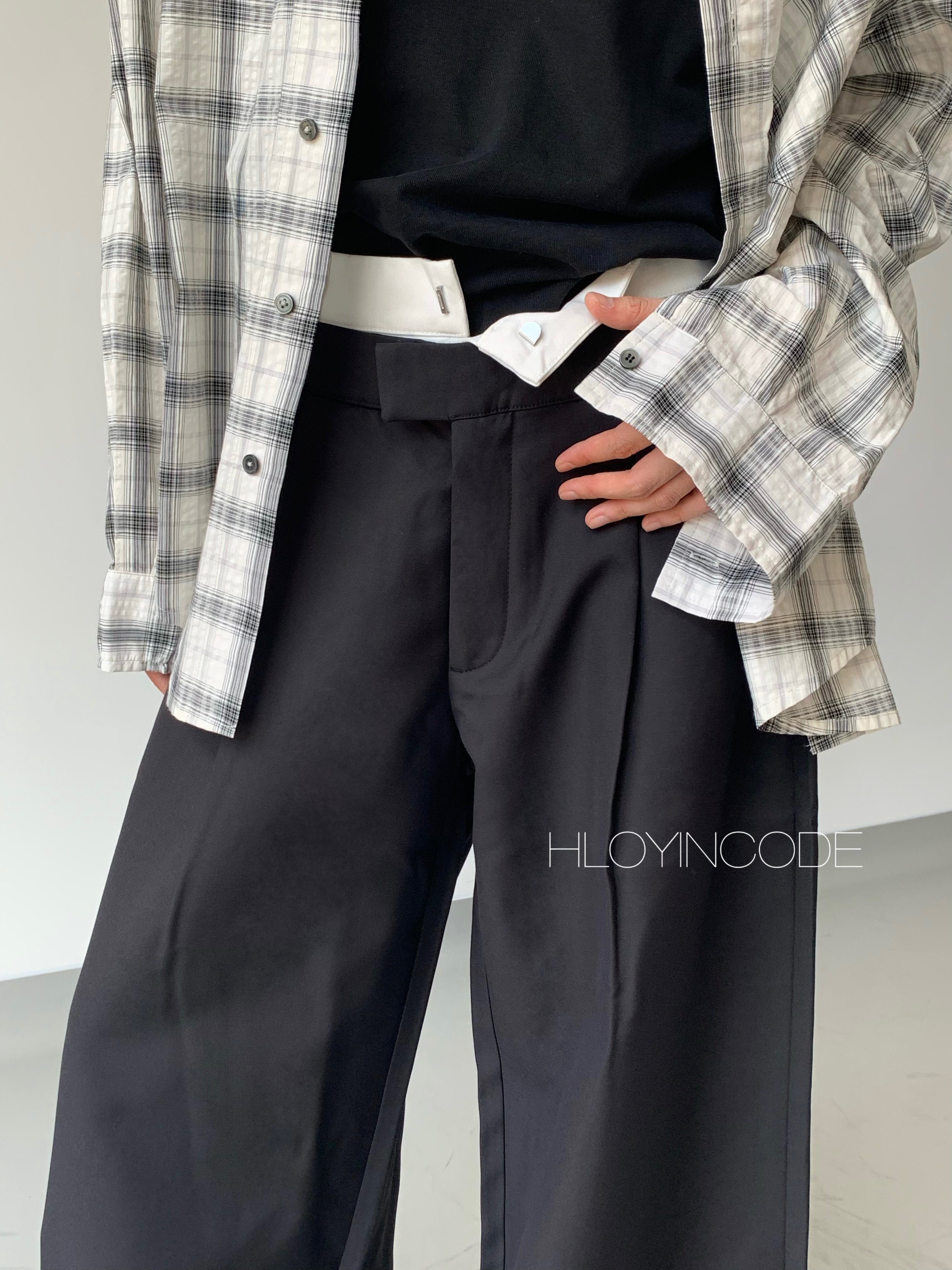 DOUBLE WAISTED PANTS