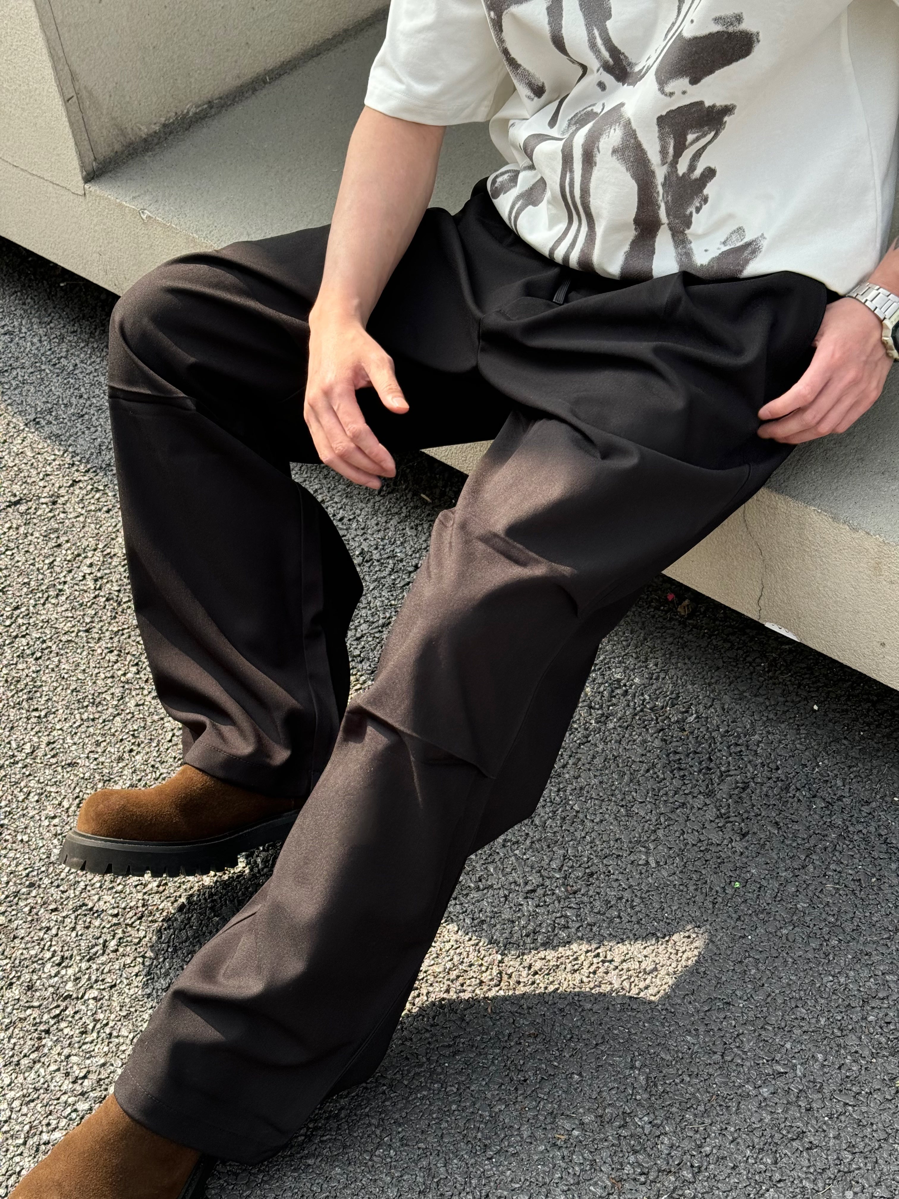 IRONED CREASED BLACK PANTS