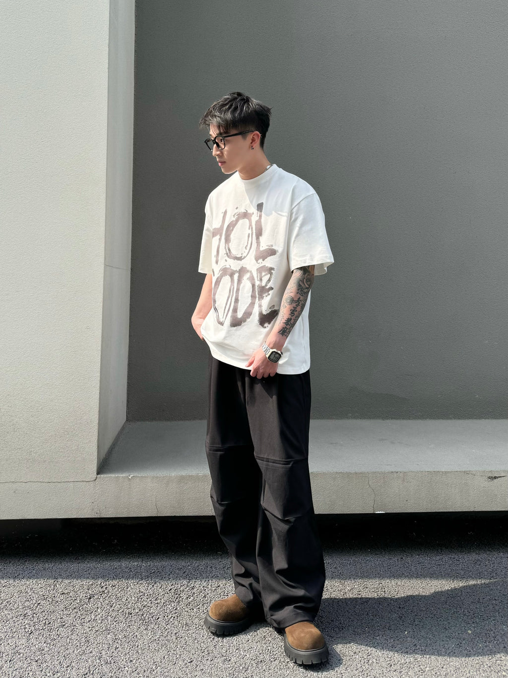 IRONED CREASED BLACK PANTS
