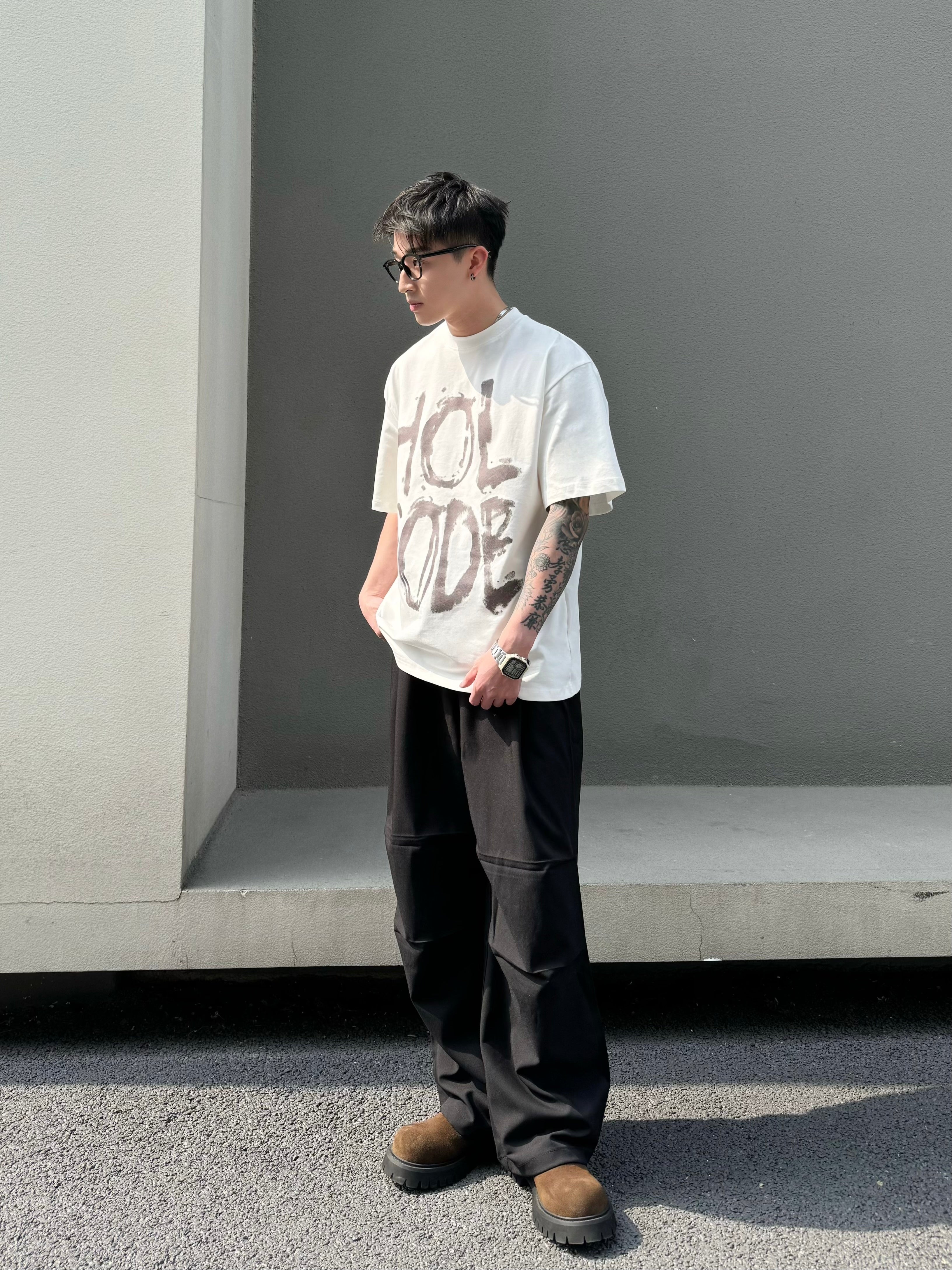 IRONED CREASED BLACK PANTS