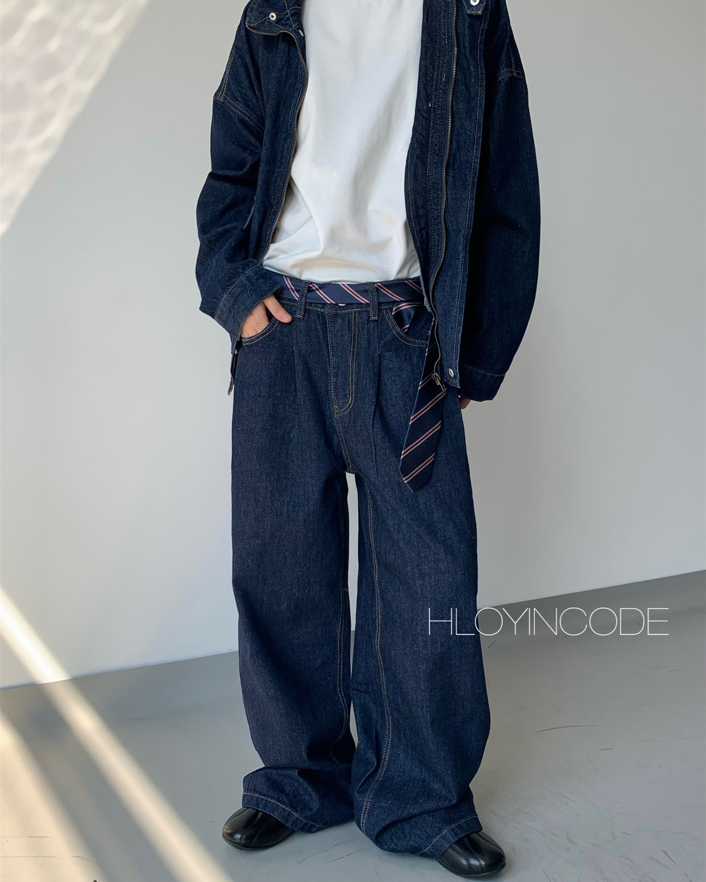 WIDE FIT JEANS INDIGO WASH