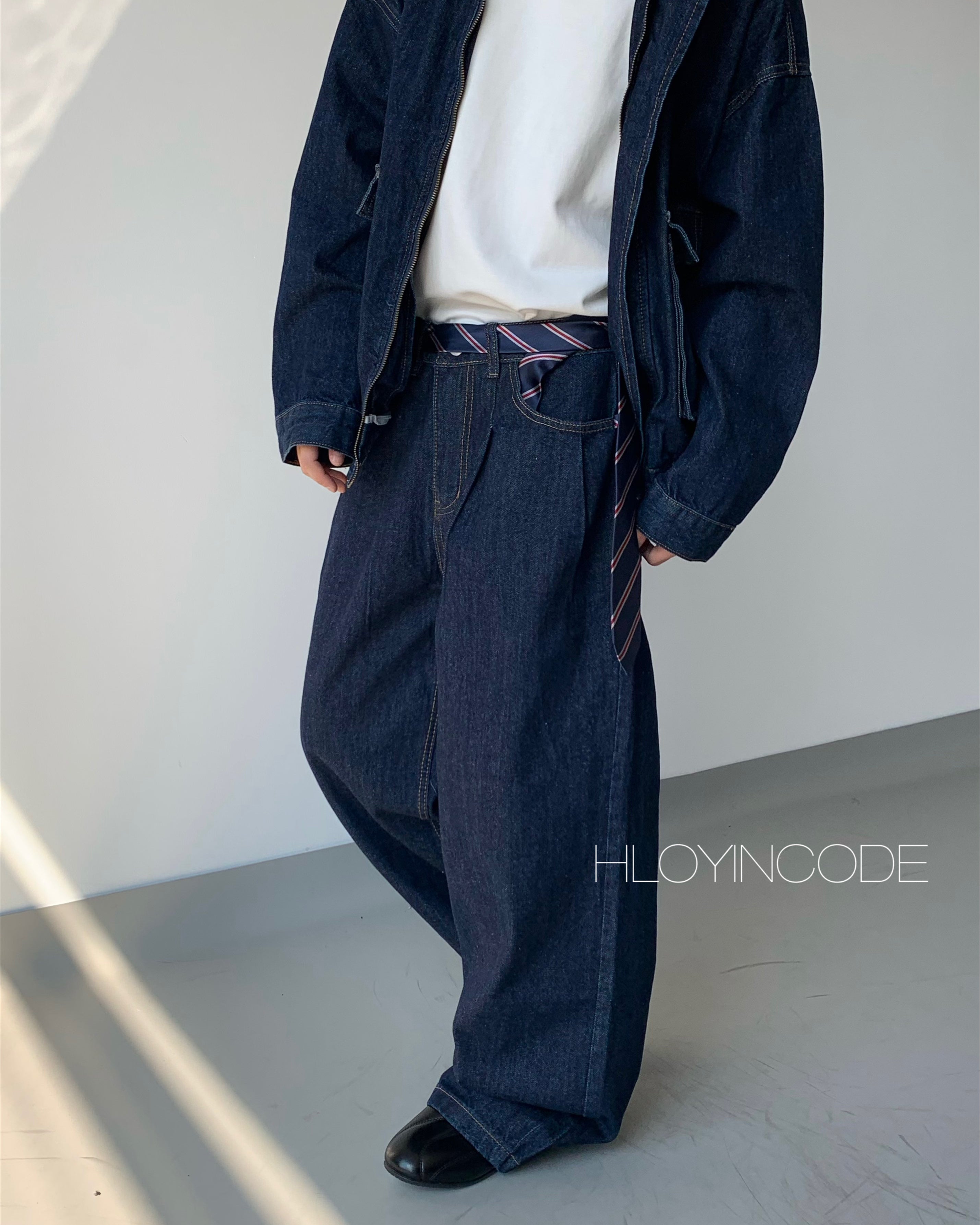 WIDE FIT JEANS INDIGO WASH