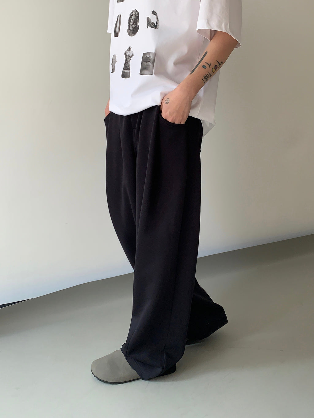 WIDE SOFT FLEECE SWEAT PANTS