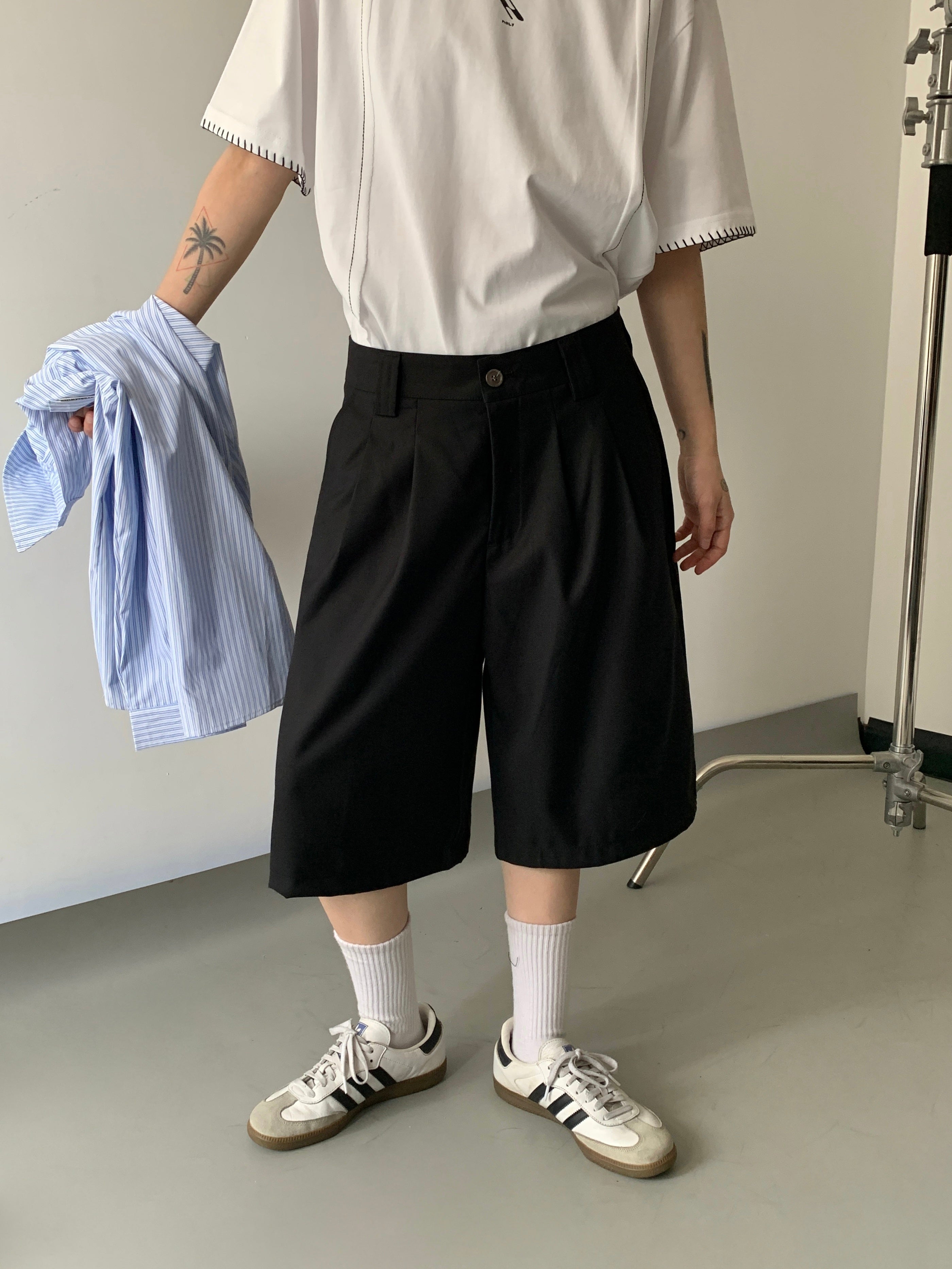 WIDE COTTON SHORTS