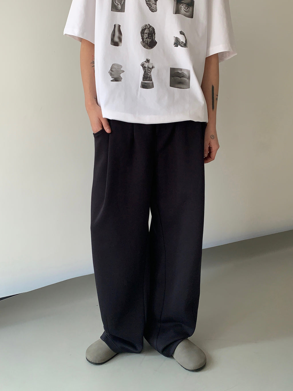 WIDE SOFT FLEECE SWEAT PANTS